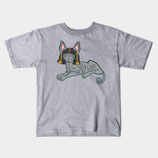 Egyptian Kitty Goddess Kids T-Shirt by Sasha Banana 